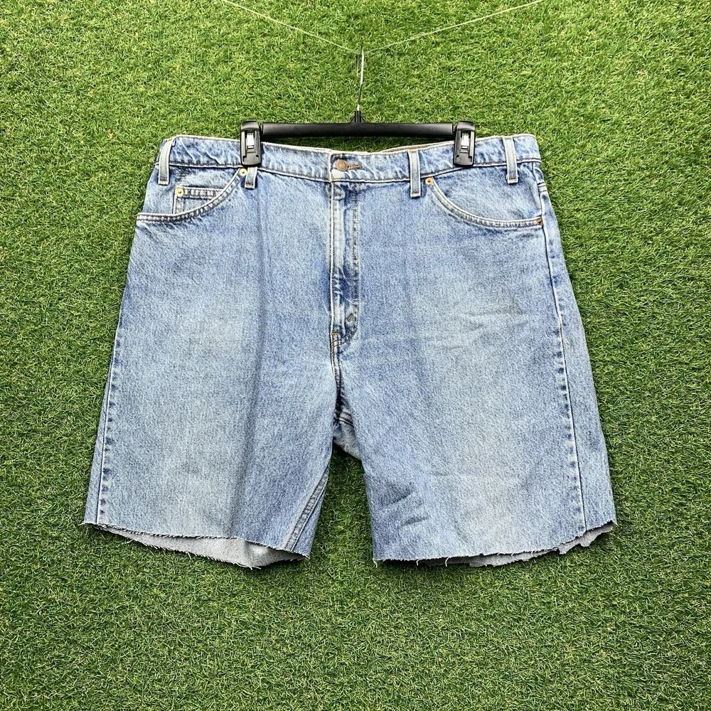 Levis 550 Jean Shorts Mens 40 x8 Orange Tab Relaxed Fit Wide Leg Baggy Y2K Light